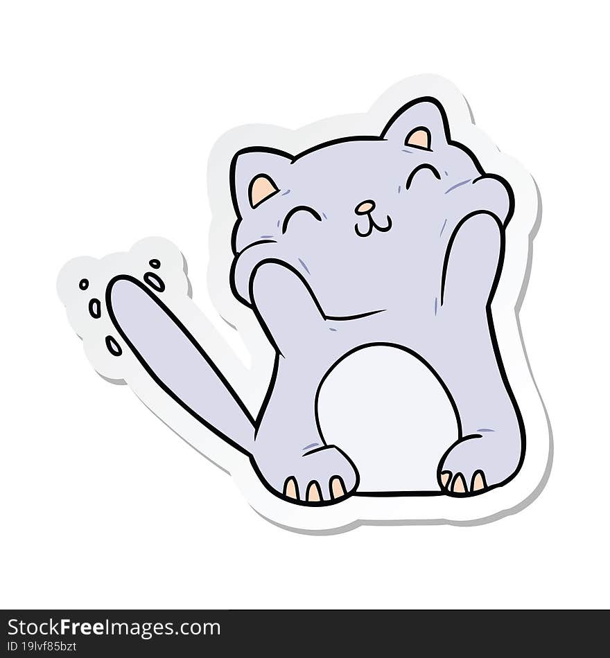 sticker of a cartoon cat