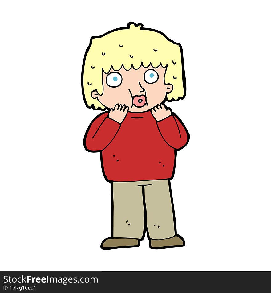 Cartoon Worried Boy