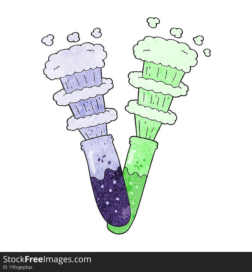 Textured Cartoon Chemicals In Test Tubes