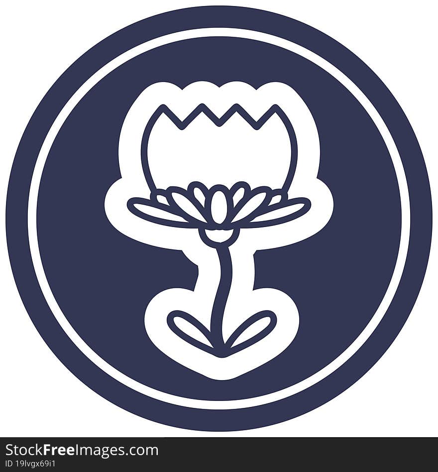 lotus flower circular icon