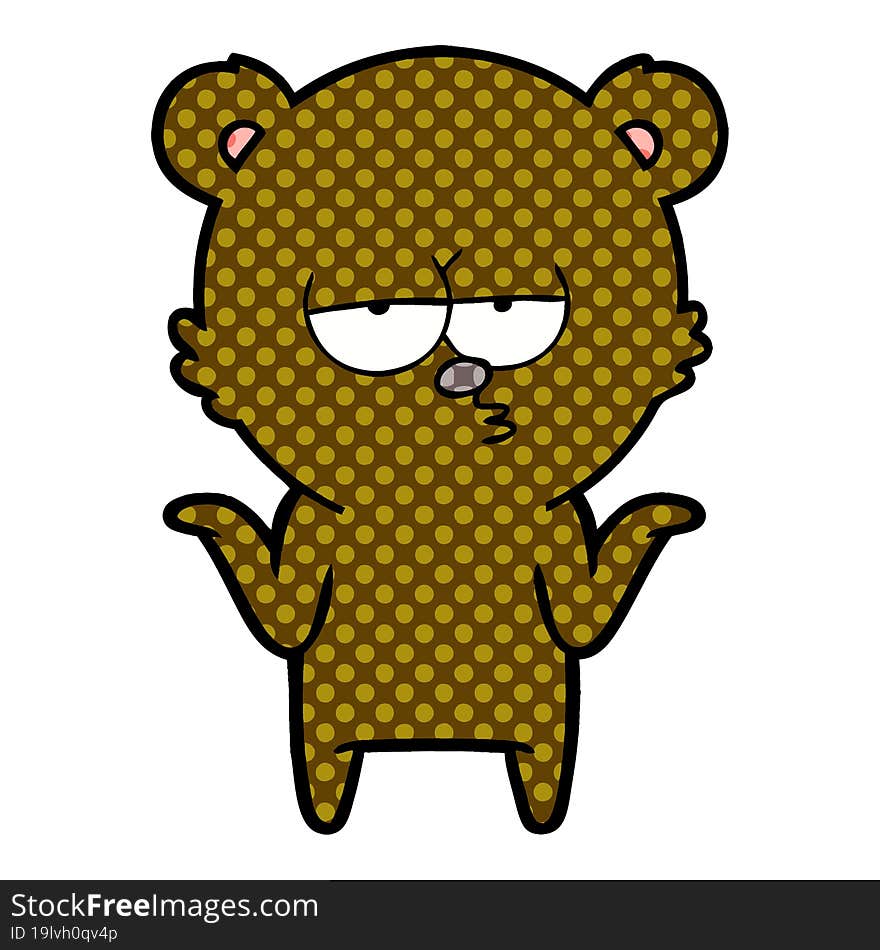 bored bear cartoon shrugging. bored bear cartoon shrugging