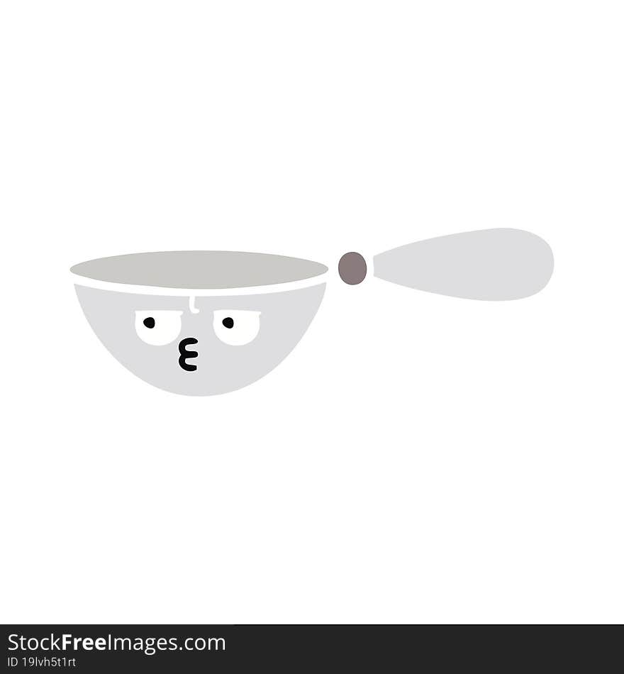 flat color retro cartoon measuring spoon