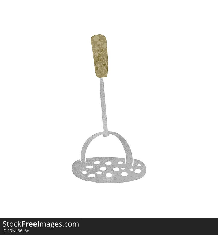 freehand retro cartoon potato masher