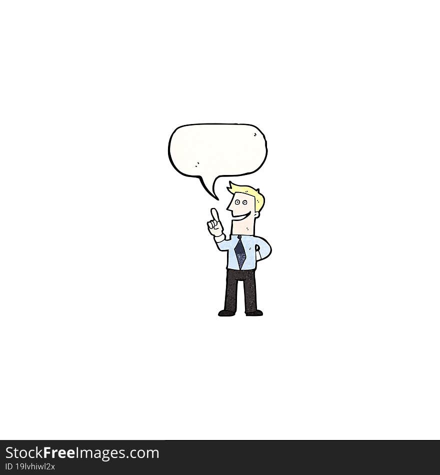 Cartoon Businessman With Great Idea