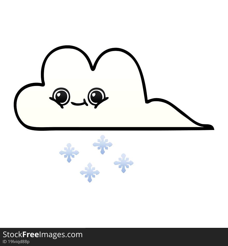 gradient shaded cartoon of a snow cloud