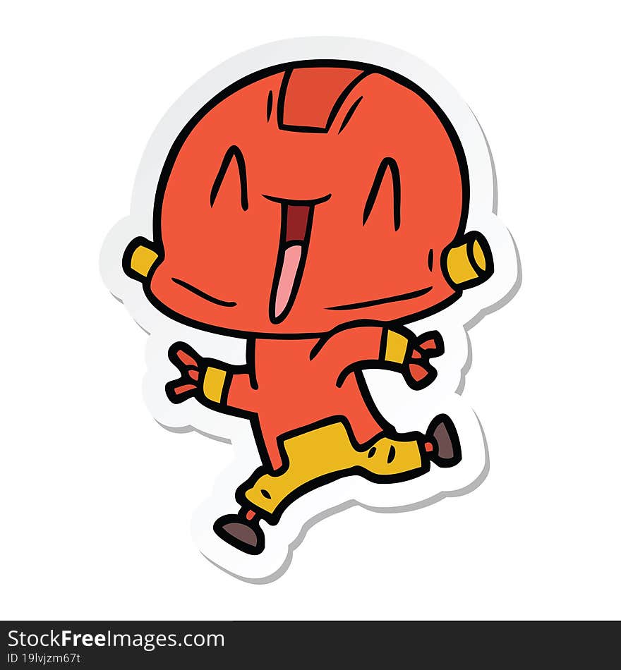 sticker of a cartoon robot