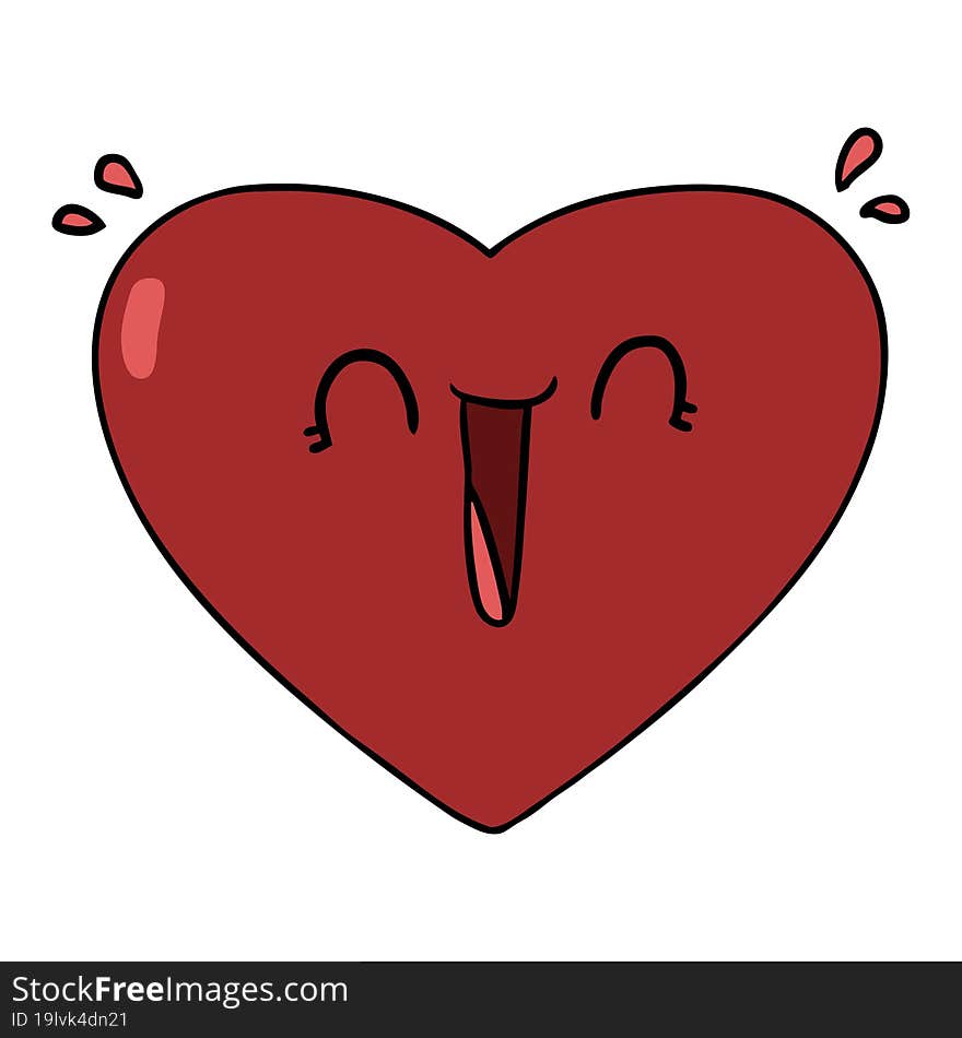 cartoon happy heart. cartoon happy heart