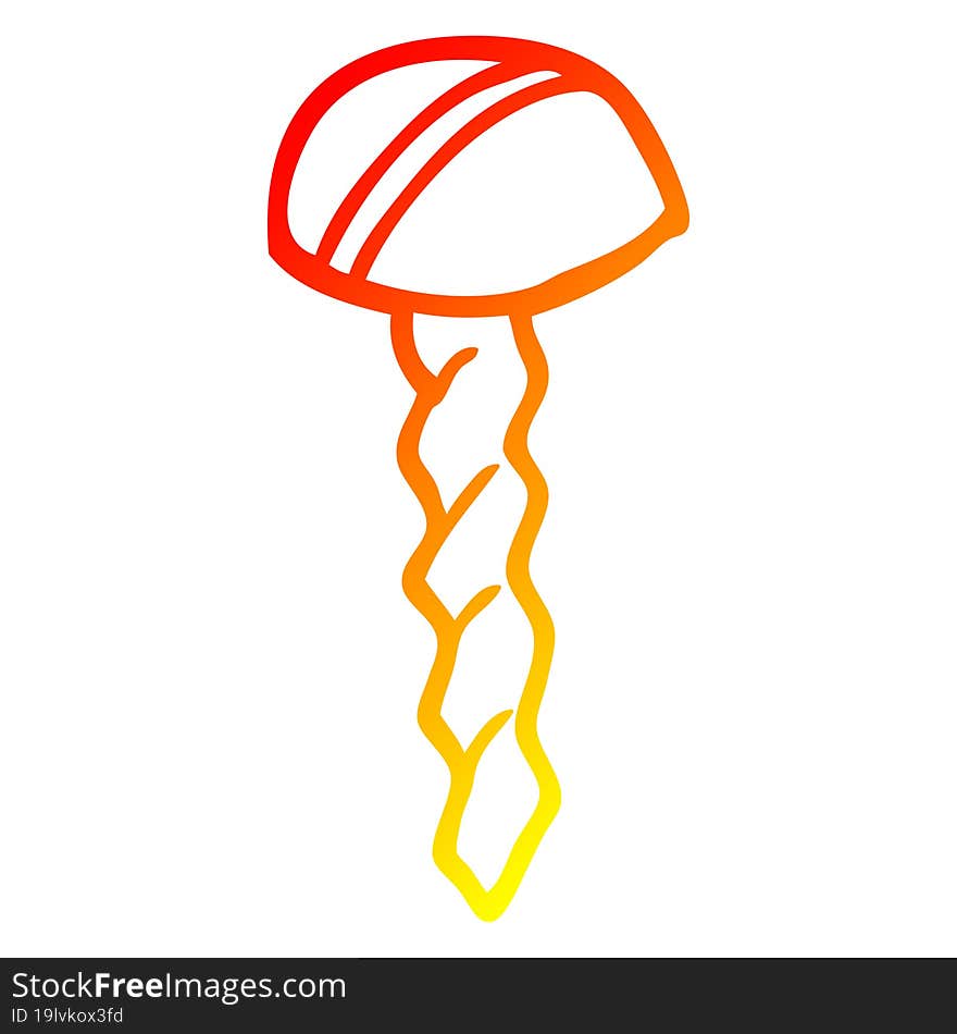 warm gradient line drawing cartoon screw