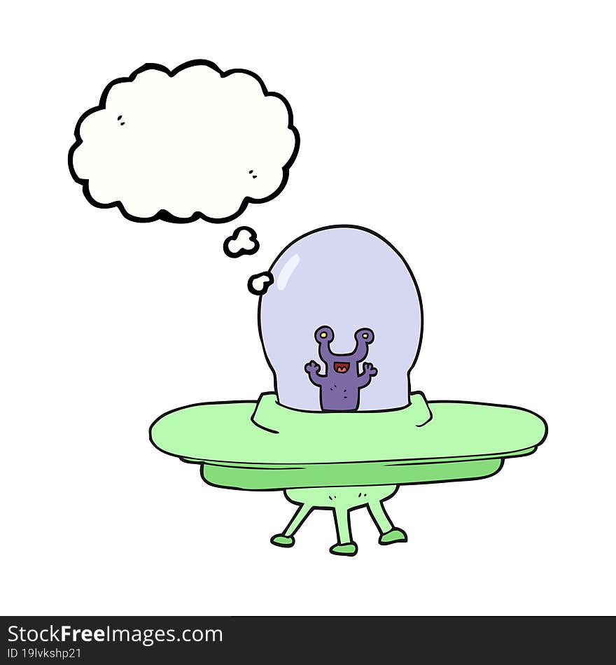 thought bubble cartoon alien spaceship