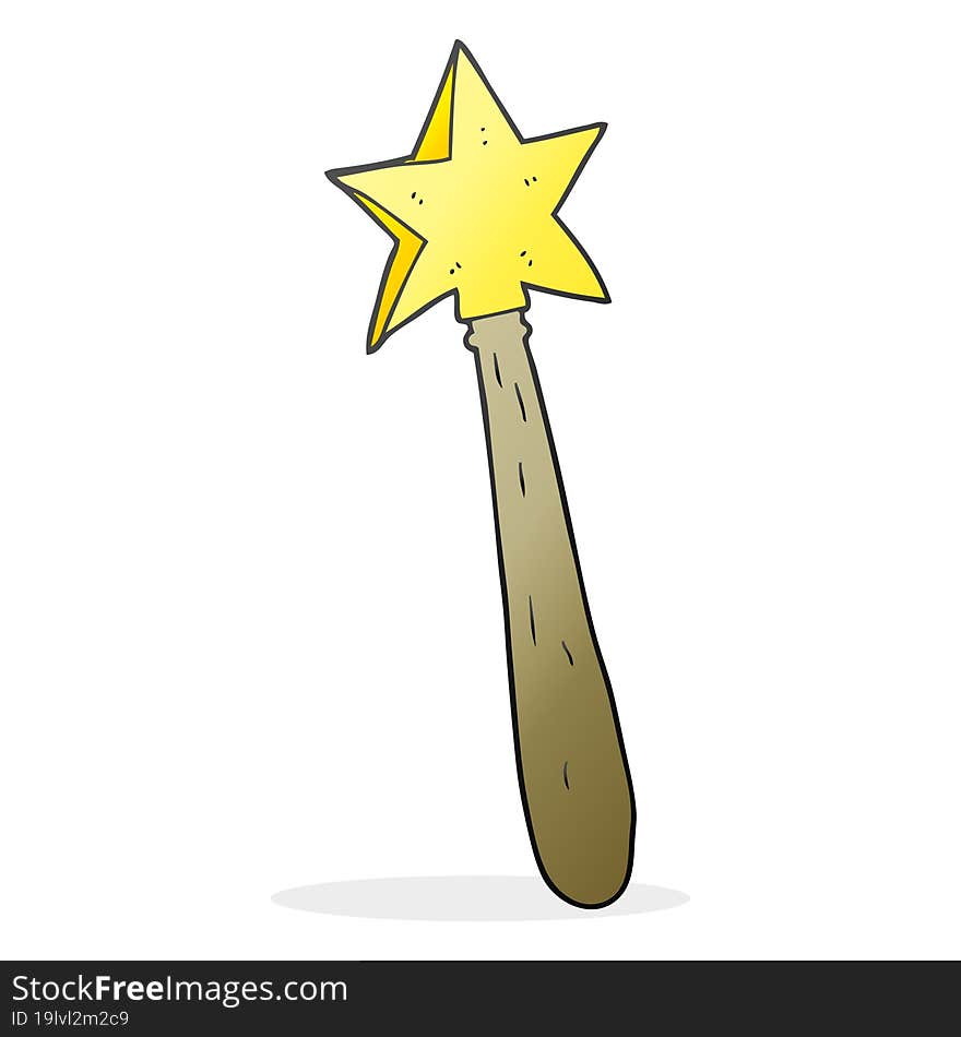 freehand drawn cartoon magic wand