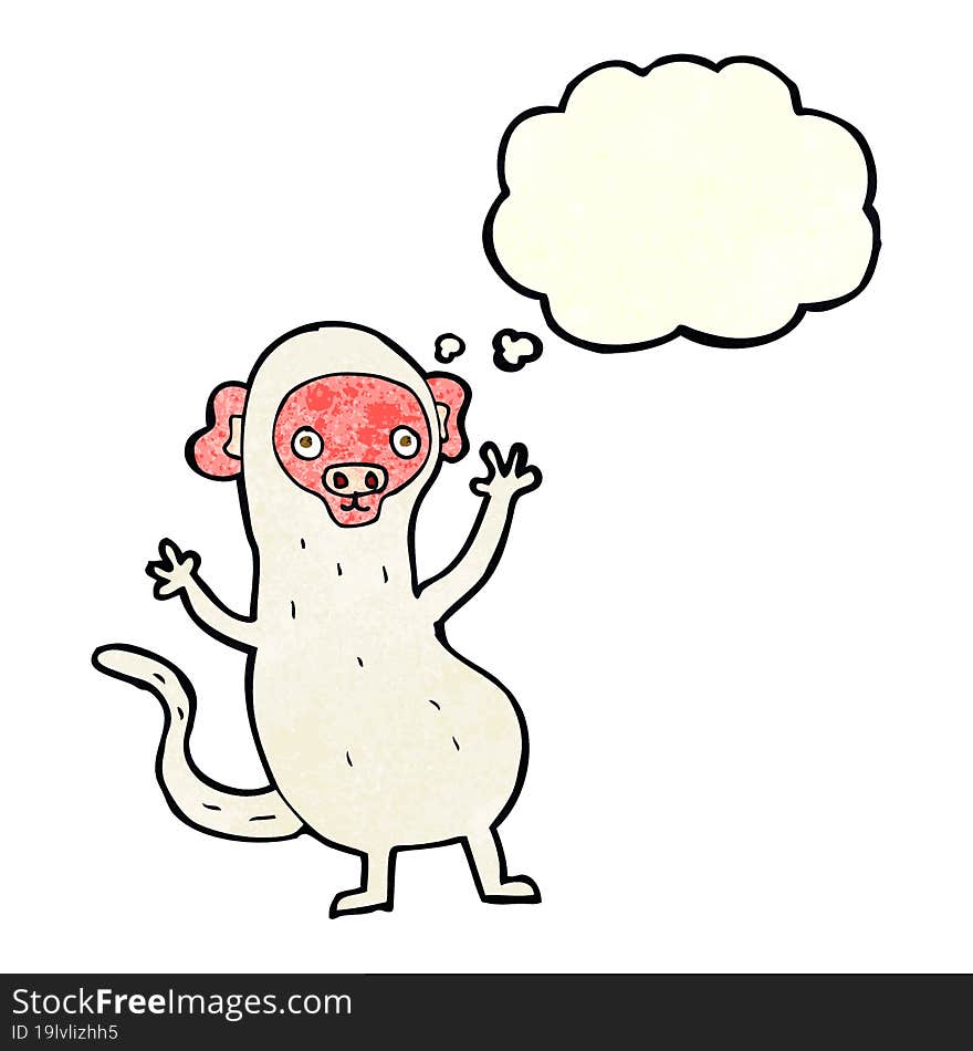 cartoon monkey with thought bubble