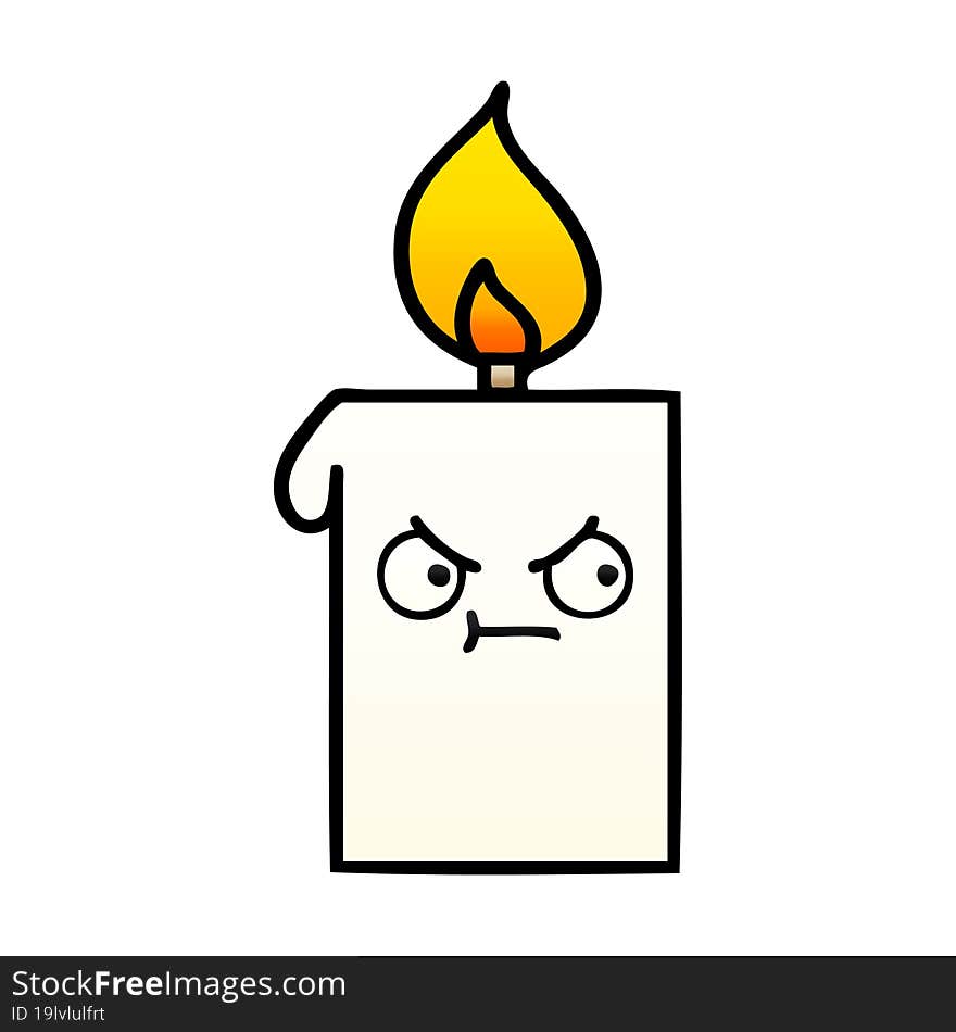 gradient shaded cartoon lit candle