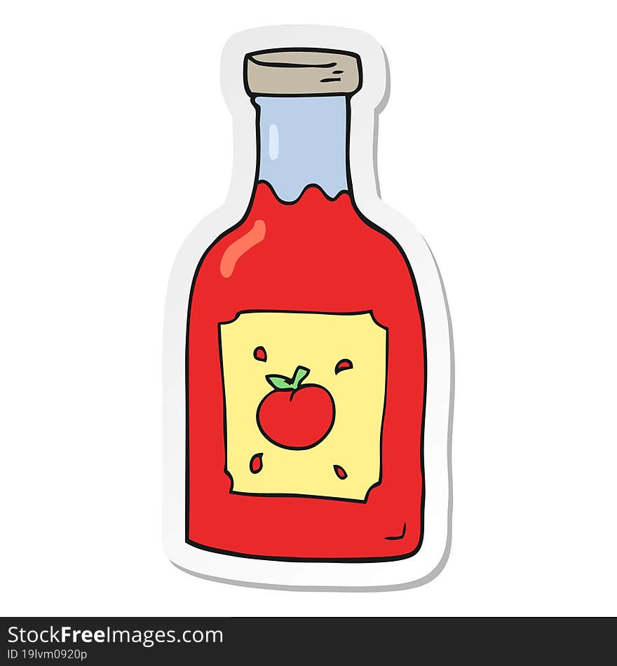 sticker of a cartoon ketchup