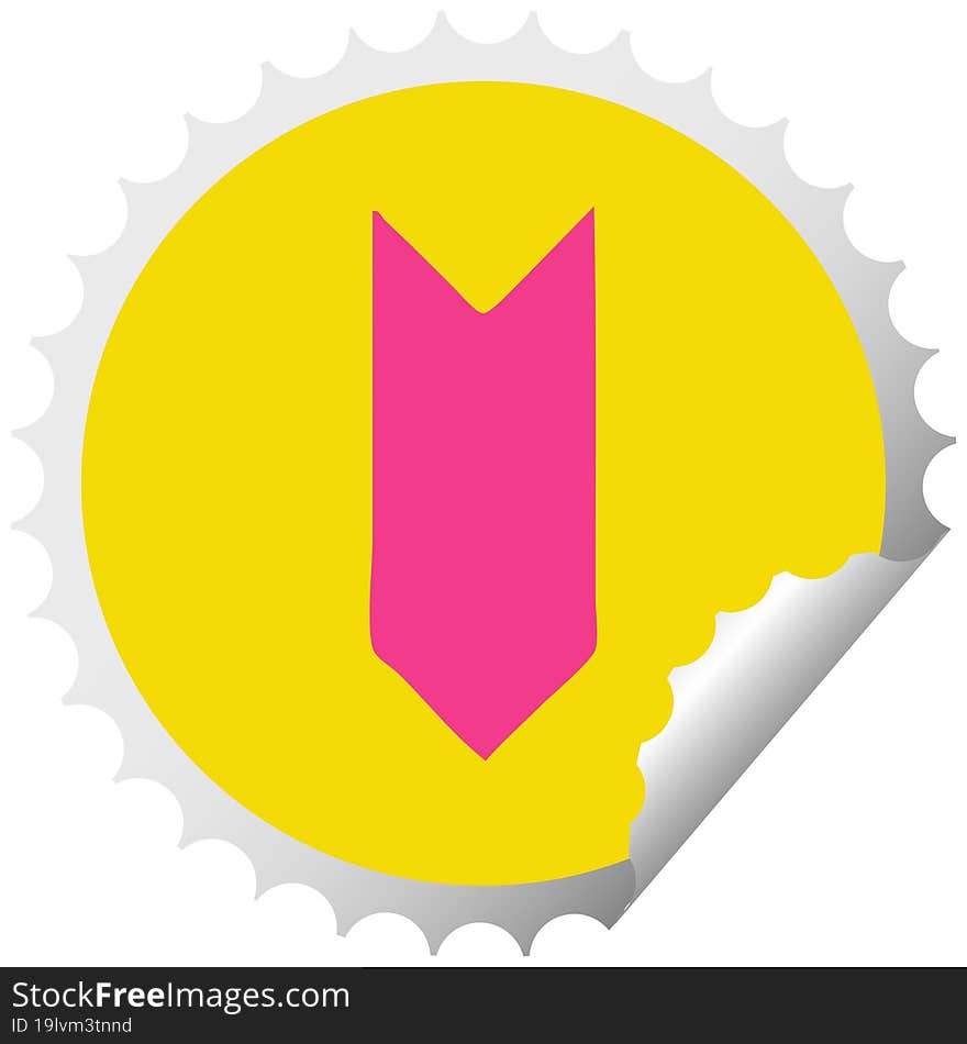 square peeling sticker cartoon of a medal ribbon