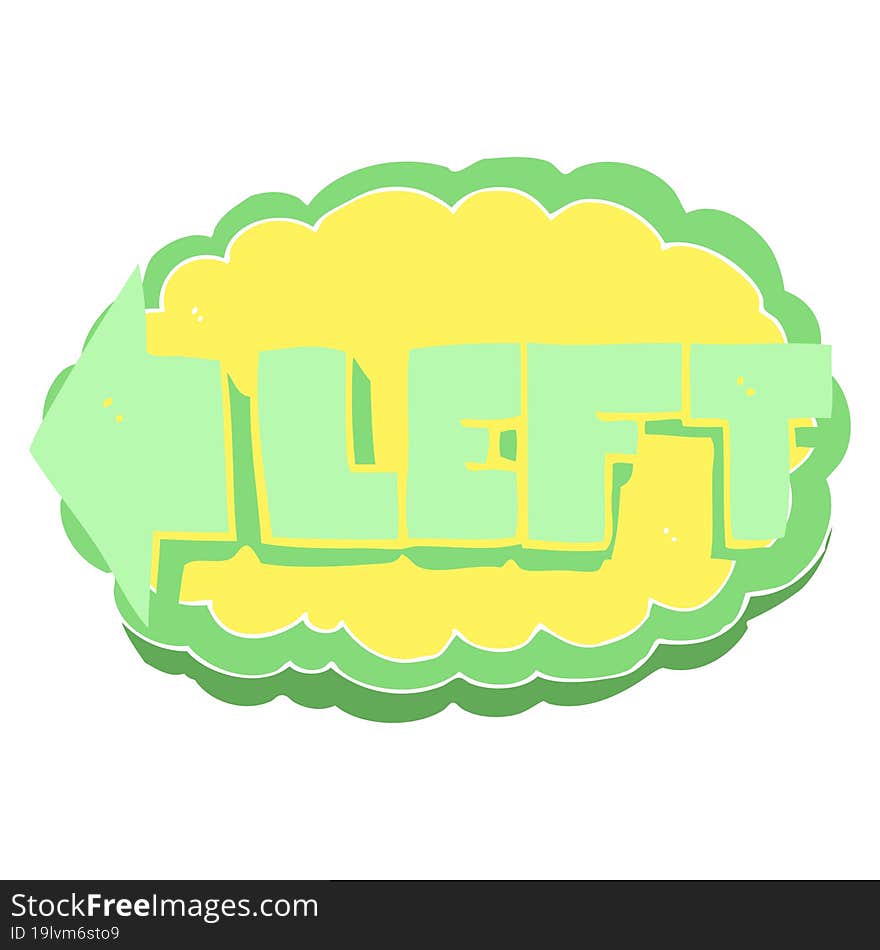 flat color illustration of left symbol. flat color illustration of left symbol