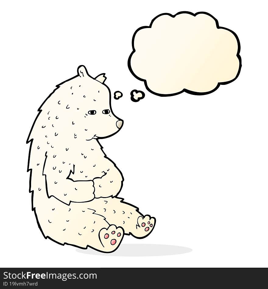 cute cartoon polar bear with thought bubble