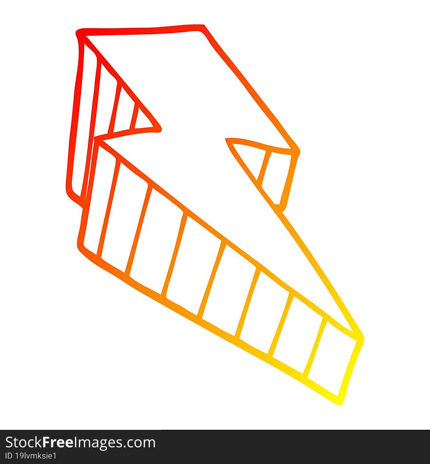 Warm Gradient Line Drawing Cartoon Decorative Lightning Bolt