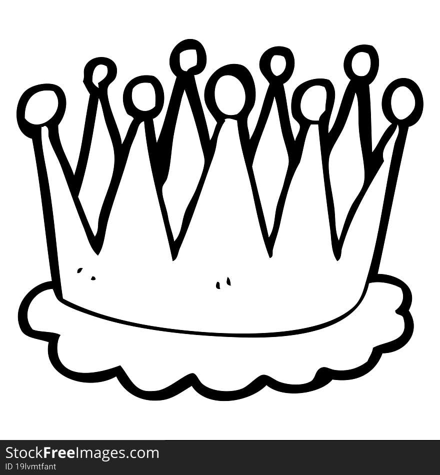 Black And White Cartoon Crown