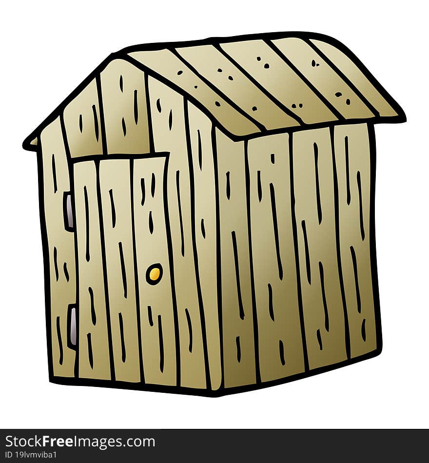 Cartoon Doodle Wooden Shed