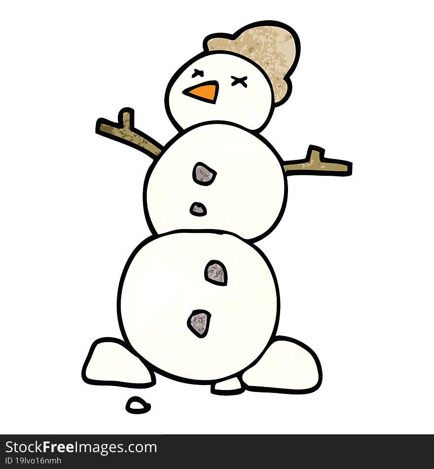 Cartoon Doodle Snowman