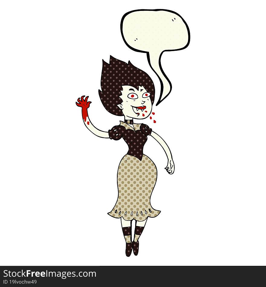 comic book speech bubble cartoon blood sucking vampire girl