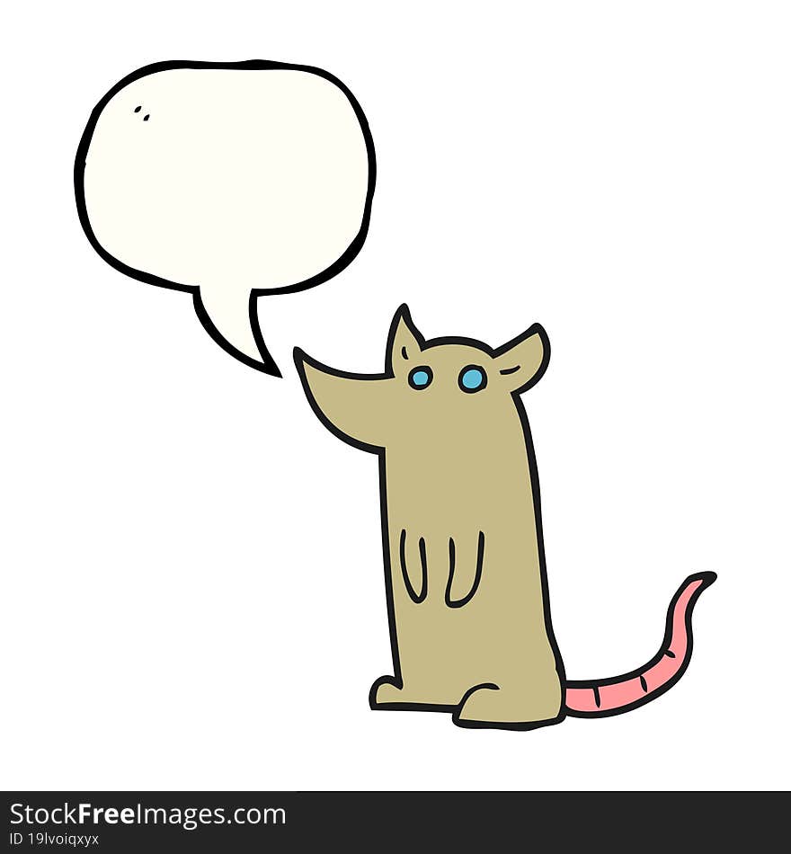 Speech Bubble Cartoon Mouse