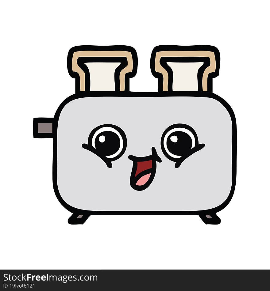 Cute Cartoon Of A Toaster