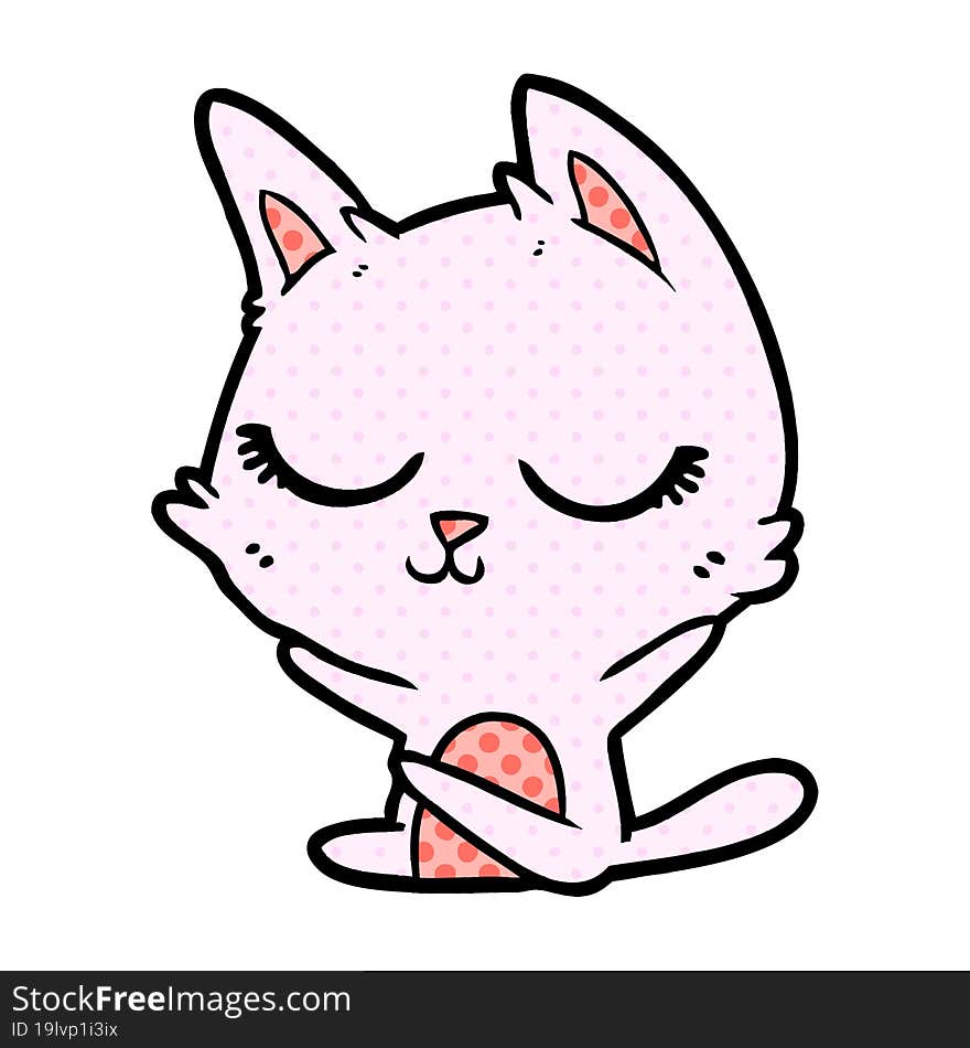 calm cartoon cat. calm cartoon cat