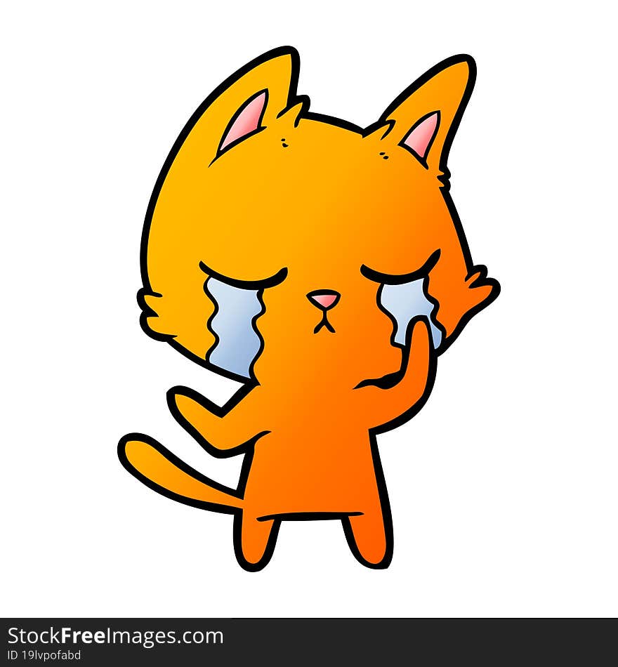 crying cartoon cat. crying cartoon cat