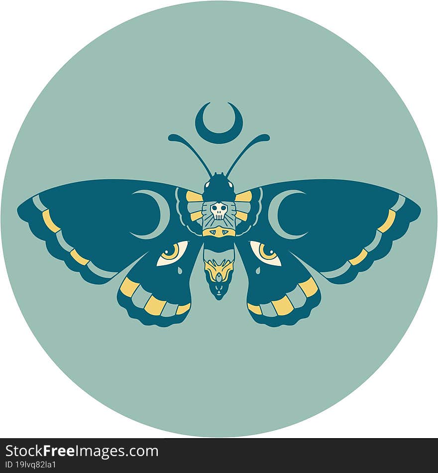 tattoo style icon of a moth