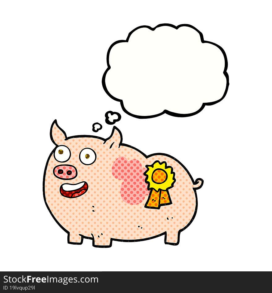 Thought Bubble Cartoon Prize Winning Pig