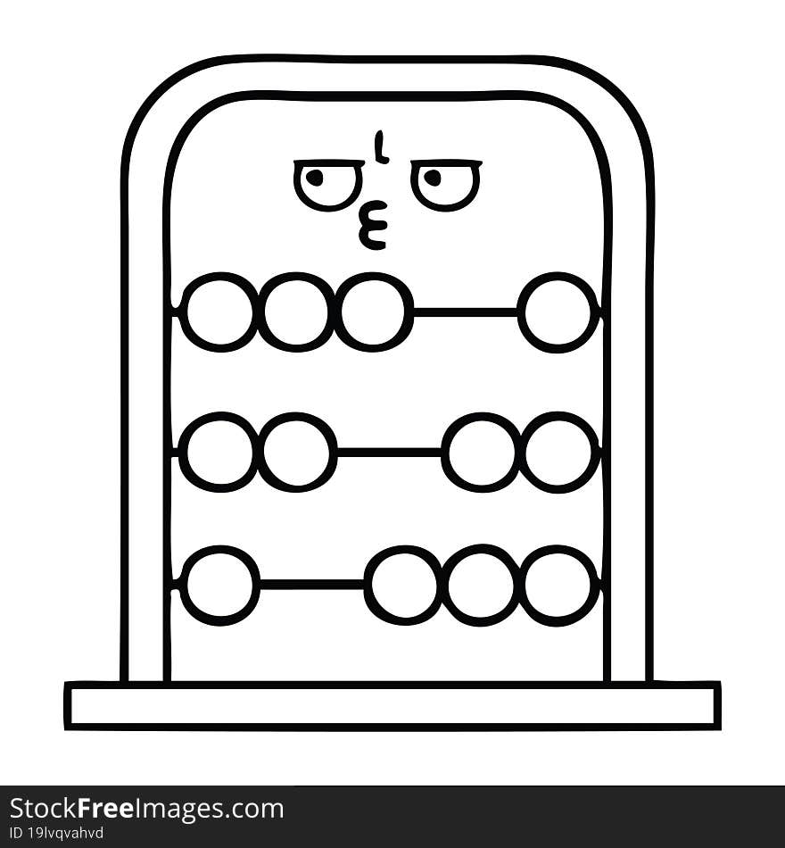 line drawing cartoon of a abacus. line drawing cartoon of a abacus