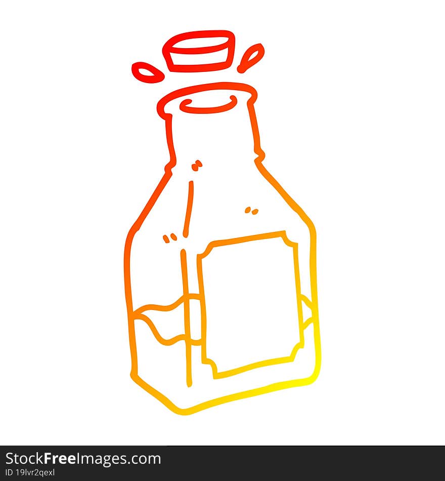 warm gradient line drawing of a cartoon drink in decanter