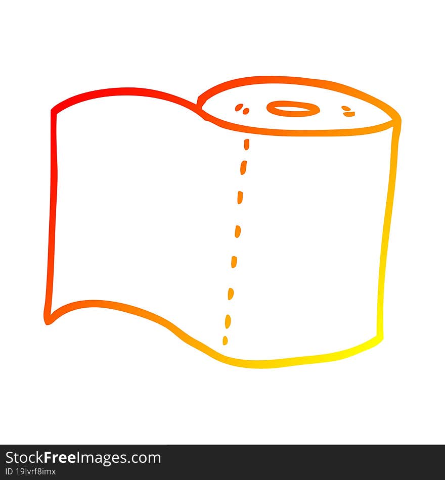 warm gradient line drawing cartoon toilet roll