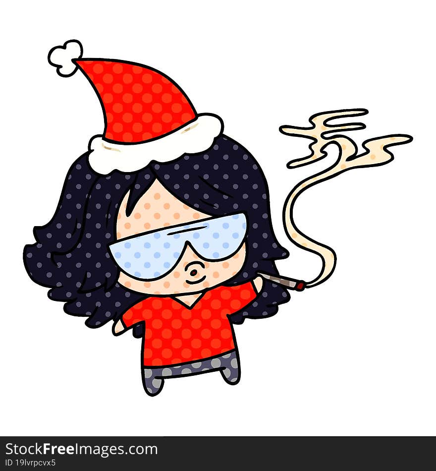 Christmas Cartoon Of Kawaii Girl