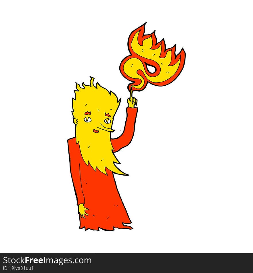 cartoon fire spirit