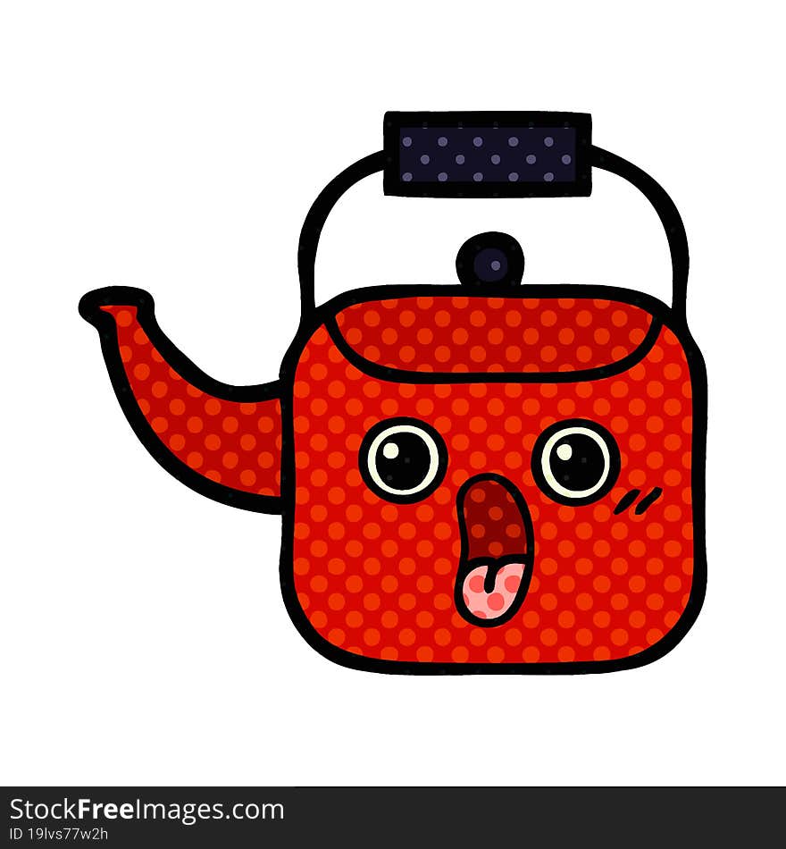 comic book style cartoon kettle