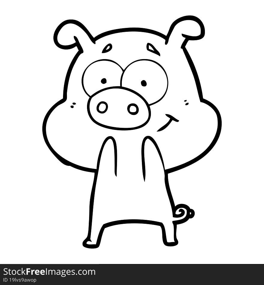 happy cartoon pig. happy cartoon pig