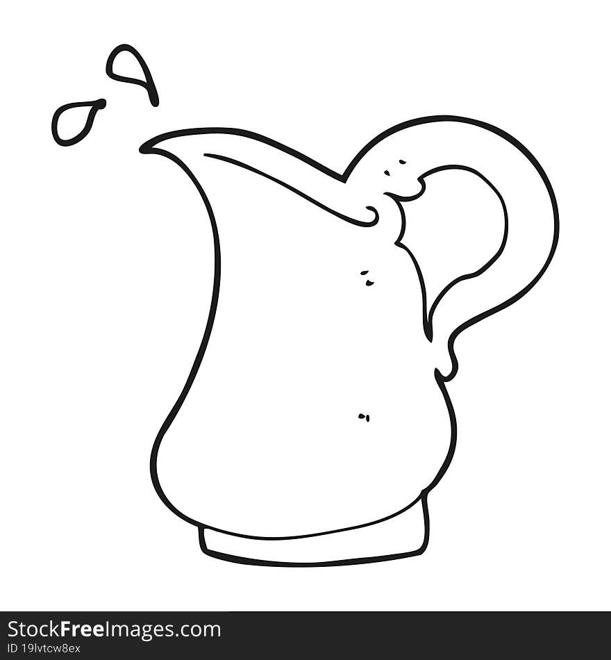 black and white cartoon milk jug