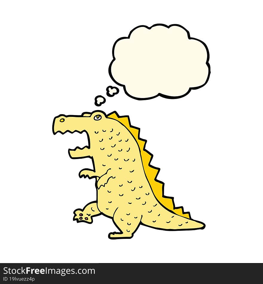 cartoon dinosaur with thought bubble