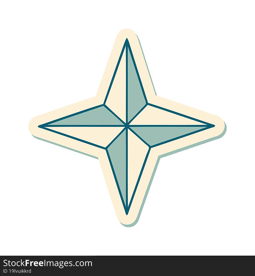 Tattoo Style Sticker Of A Star