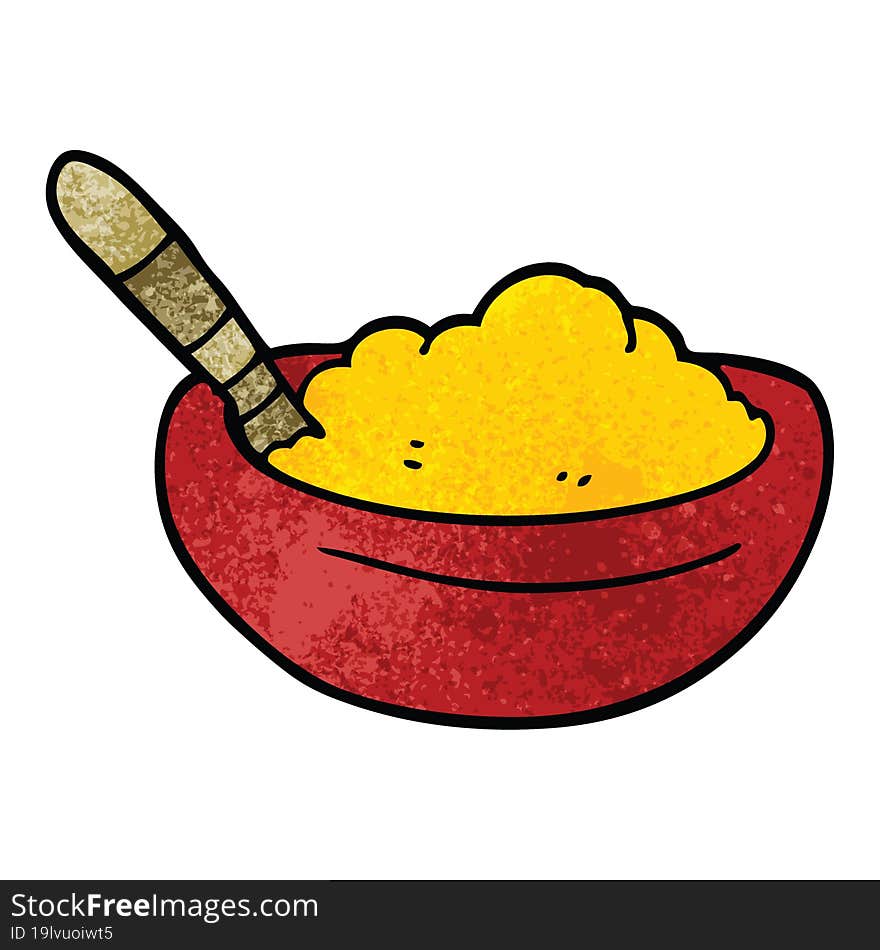 cartoon doodle bowl of polenta