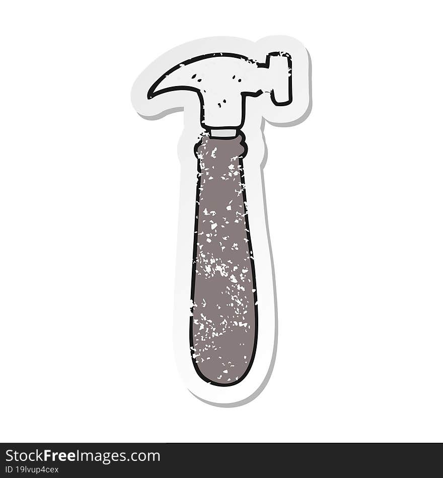 retro distressed sticker of a cartoon hammer