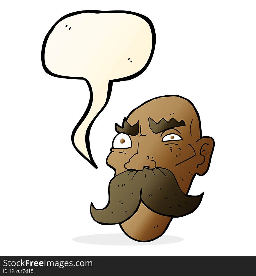 cartoon angry old man with speech bubble