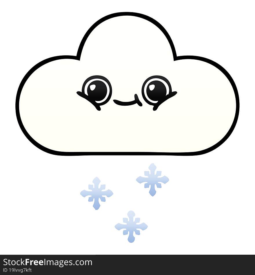 Gradient Shaded Cartoon Snow Cloud