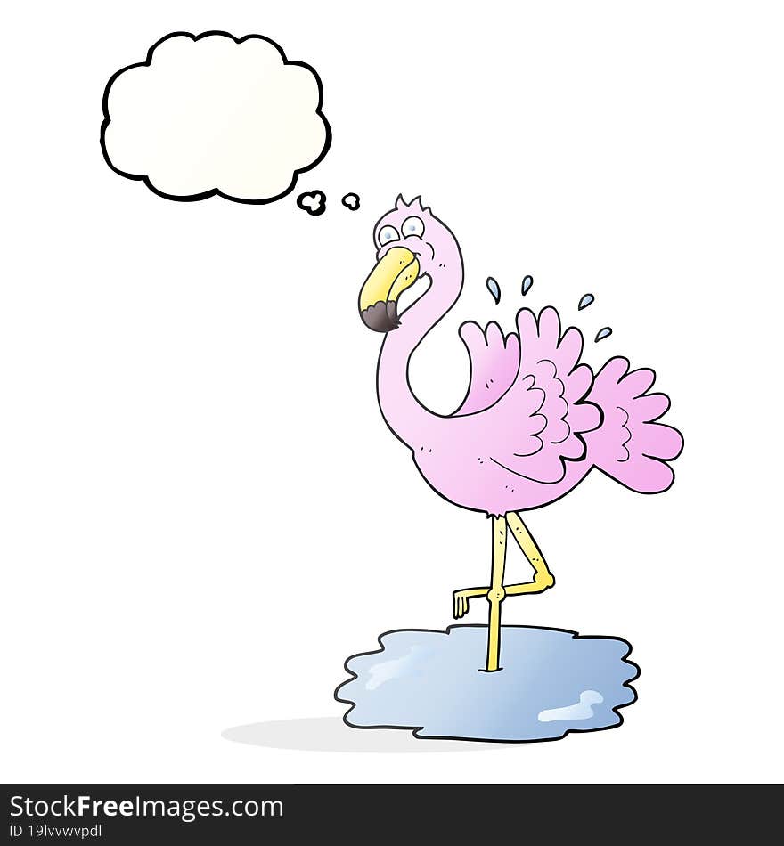 Thought Bubble Cartoon Flamingo