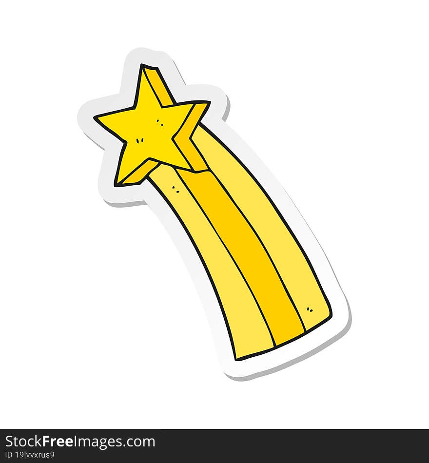 sticker of a cartoon shooting star