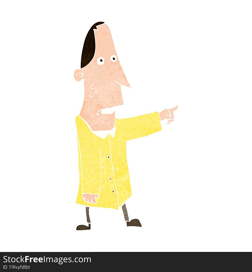 cartoon ugly man pointing