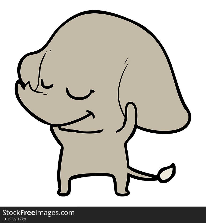 cartoon smiling elephant. cartoon smiling elephant