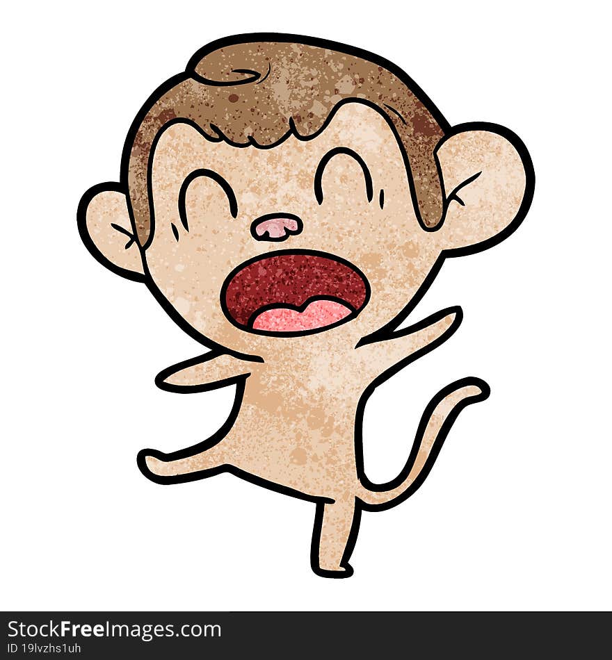 shouting cartoon monkey dancing. shouting cartoon monkey dancing